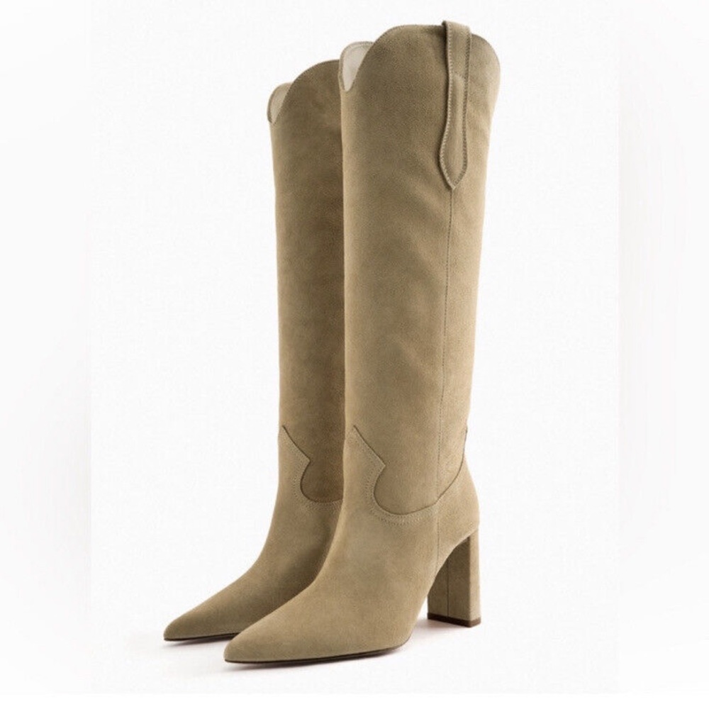 REAL LEATHER SUEDE BOOTS! NWT - Picture 2 of 3